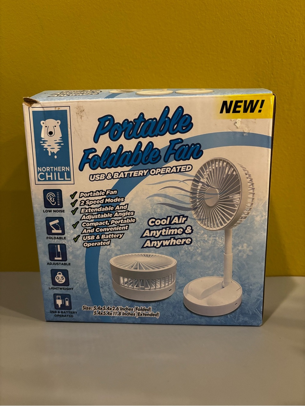 Portable Foldable Fan - White